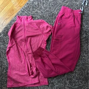 Figs scrub pant jogger + Nike zip